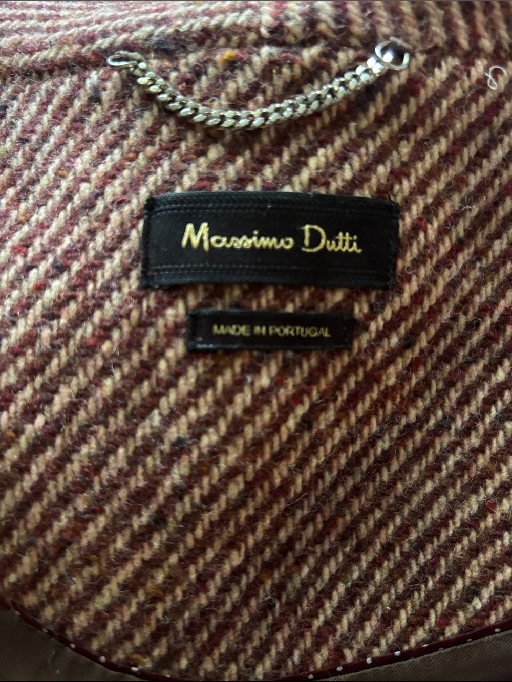 Massimo Dutti Herringbone Heritage Oversized Wool-Blend Pea Coat Size S - Picture 4 of 7